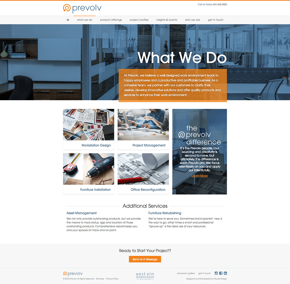 Design of What We Do web page
